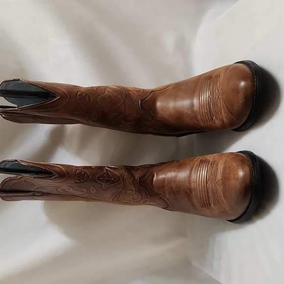 Ariat Heritage R Toe Leather Western Heeled Cowgirl Boots (W Size 8) - Picture 3 of 16